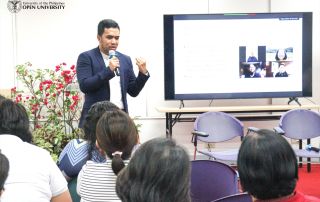 Faculty Regent Carl Marc Ramota conversed with the University of the Philippines Open University’s faculty members and Research, Extension, and Professional Staff (REPS) during the Ugnayan (Usapang Guro at Pamayanan) at Ikot Unyon on 11 May 2023.