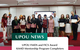 UPOU FMDS and FICS Award KM4D Mentorship Program Completers