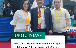 (L-R) Dr. Jean Saludadez, UPOU Vice Chancellor for Finance and Administrayion; Atty. Angelo Jimenez, UP President; and Dr. Alfredo Mahar Lagmay, Executive Director, UP Resilience Institute