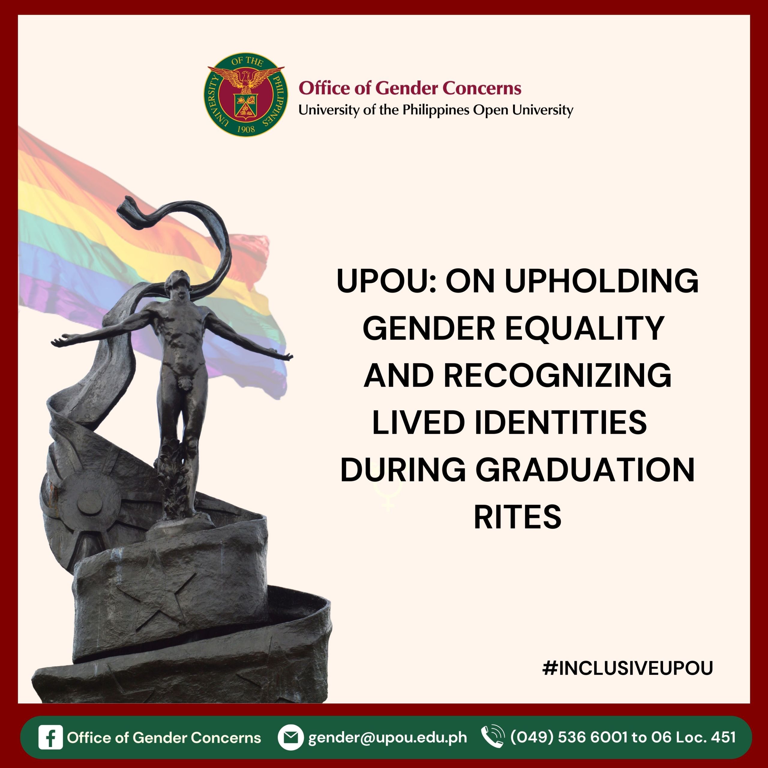 UPOU: ON UPHOLDING GENDER EQUALITY AND RECOGNIZING LIVED IDENTITIES DURING GRADUATION RITES
