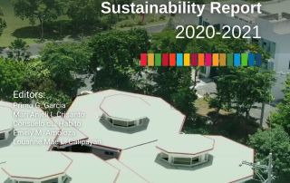 The front cover of UPOU’s Sustainability Report for CY 2020-2021.
