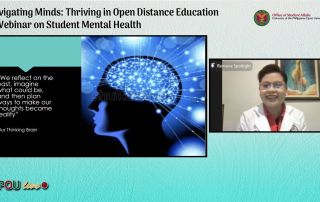 Dr. Jenny Lyn B. Casano served as the resource speaker for the webinar titled "Navigating Minds: Thriving in Open Distance Education – A Webinar on Student Mental Health."