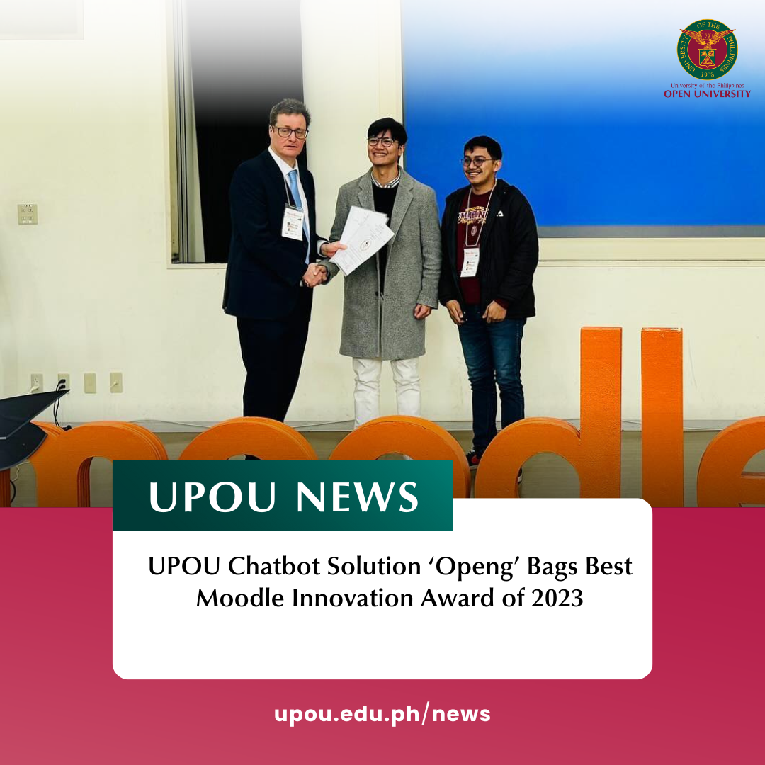 UPOU Chatbot Solution ‘Openg’ Bags Best Moodle Innovation Award of 2023