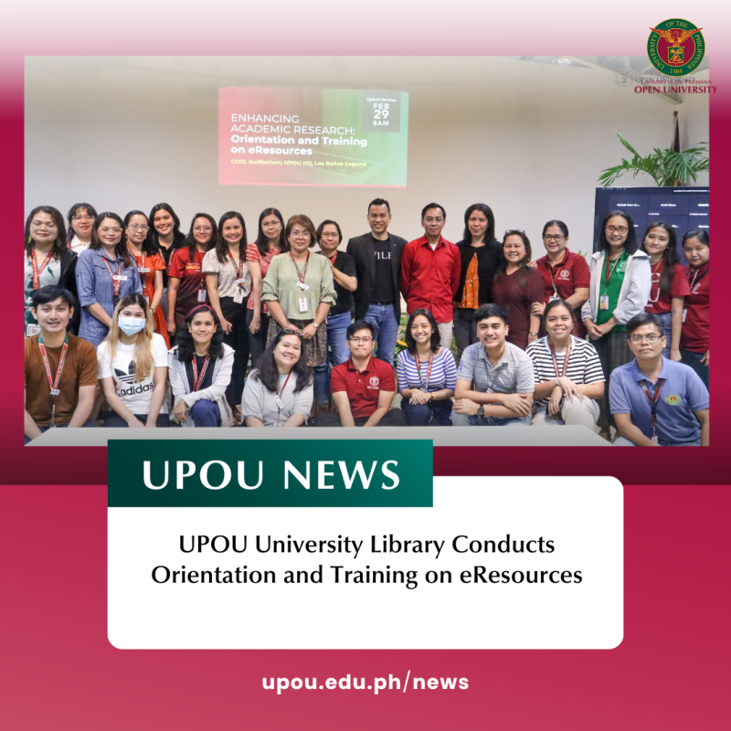 UPOU University Library Conducts Orientation and Training on eResources