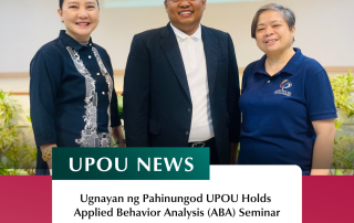 Ms. Gina L. Bermudo, Mr. Bonnie Camilotes and the Ugnayan ng Pahinungód UPOU Director, Asst. Prof. Queenie Roxas-Ridulme.