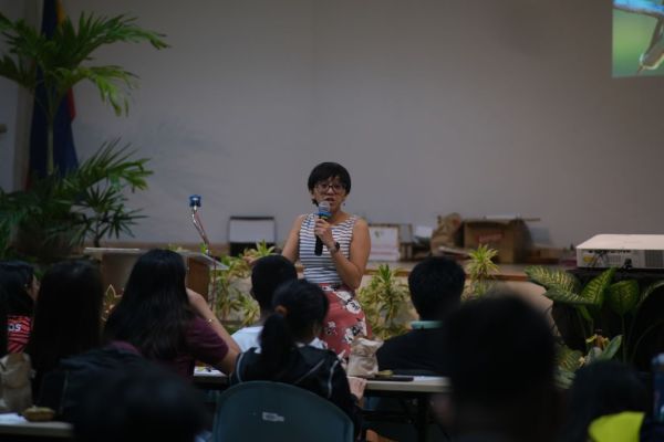 Ms. Ma. Renee P. Lorica giving a talk about the Importance of Biodiversity