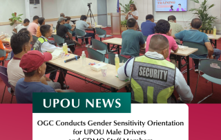 OGC Conducts Gender Sensitivity Orientation for UPOU Male Drivers and CDMO Staff Members