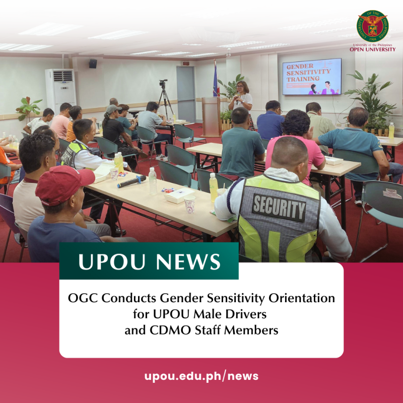 OGC Conducts Gender Sensitivity Orientation for UPOU Male Drivers and CDMO Staff Members