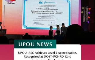 UPOU IREC Achieves Level 2 Accreditation, Recognized at DOST-PCHRD 42nd Anniversary Celebration
