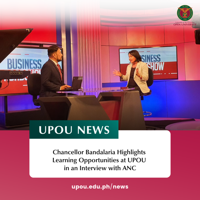 Chancellor Bandalaria Highlights Learning Opportunities at UPOU in an Interview with ANC