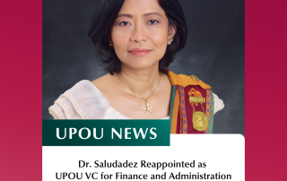 Dr. Saludadez Reappointed as UPOU VC for Finance and Administration