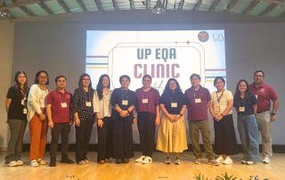 UPOU participants during the UP EQA Clinic Batch 3. From left to right: Ms. Maria Paula Bautista, Asst. Prof. Tricia Ascan, Asst. Prof. Remsce Pasahol, Asst. Prof. Blancaflor Arada, Dr. Shari Eunice San Pablo, Asst. Prof. Ma. Lourdes Jarabe, Asst. Prof. Ria Valerie Cabanes, Asst. Prof. Lorena Jean Saludadez, Asst. Prof. Leo Mendel Rosario, Assoc. Prof. Myra Almodiel, Asst. Prof. Hannah May Rosario, and Asst. Prof. Joel de Castro.