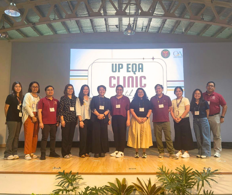 UPOU participants during the UP EQA Clinic Batch 3. From left to right: Ms. Maria Paula Bautista, Asst. Prof. Tricia Ascan, Asst. Prof. Remsce Pasahol, Asst. Prof. Blancaflor Arada, Dr. Shari Eunice San Pablo, Asst. Prof. Ma. Lourdes Jarabe, Asst. Prof. Ria Valerie Cabanes, Asst. Prof. Lorena Jean Saludadez, Asst. Prof. Leo Mendel Rosario, Assoc. Prof. Myra Almodiel, Asst. Prof. Hannah May Rosario, and Asst. Prof. Joel de Castro.