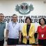 (L-R): IRRI Deputy Director General Junel Soriano and Community Relations and Engagement Manager Teodoro Correa, Jr. with UPOU Chancellor Joane V. Serrano and UPOU Vice Chancellor for Finance and Administration Jean A. Saludadez.