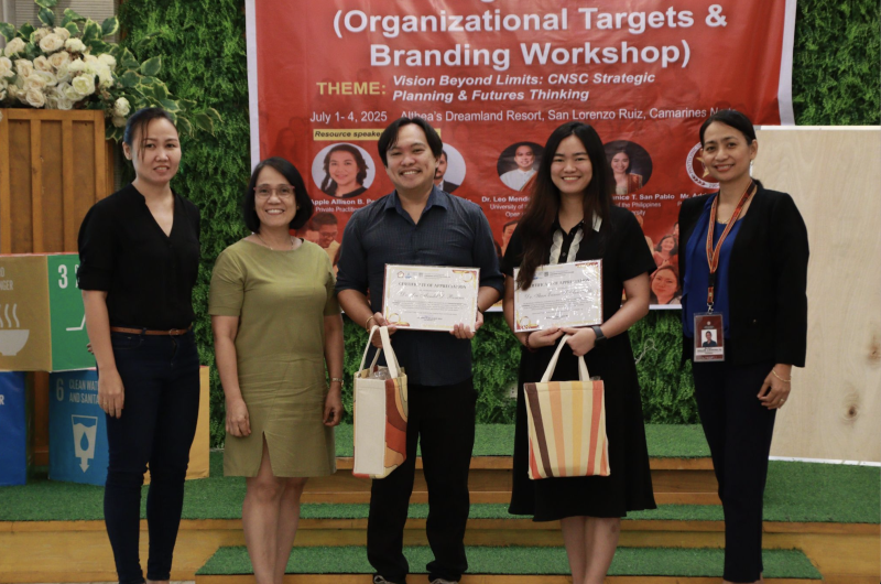 From L-R: Emmalyn Guaves, Director of Planning and Development Office, Dr. Dolores Volante, Vice President for Academic Affairs, Dr. Leo Mendel Rosario, Dr. Shari Eunice T. San Pablo, Dr. Rosalie Almadrones, VP for Research and Extension