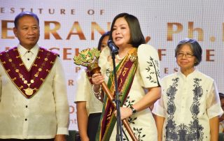 Dr. Serrano acknowledges the honor, responsibility, and accountability of receiving the UP Mace and Medallion as the 5th Chancellor of UPOU.