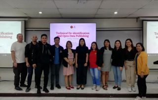 UPOU faculty and staff members (from L-R) Eriberto Roxas, Michael Gomez, Bryan Alcazar, Joel Ocier, Dr. Myra Oruga, Dr. Ria Borromeo, Ela Abao, Asst. Prof. Mary Clariño, Asst Prof. katrina Abriol, Marian Tatlonghari and Rubie Parcon.
