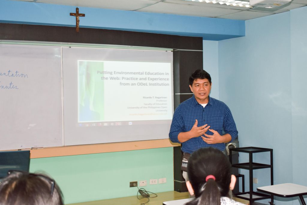 Dr. Bagarinao in one of his talks about environmental education.