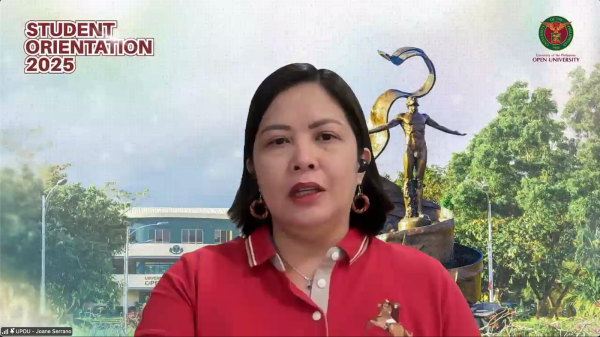 Dr. Joane V. Serrano, UPOU Chancellor, delivers the opening remarks.