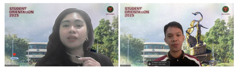 Sitti Ram Pasandaan and Richard Urmenita, hosts of the online student orientation.