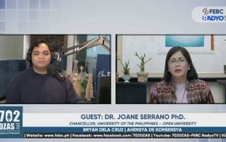 Chancellor Joane Serrano in an interview with 702 DZAS FEBC Radio-TV
