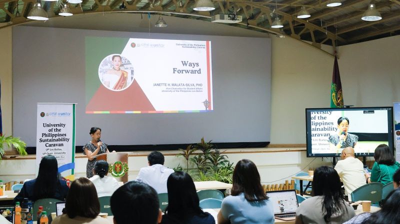 Dr. Janette Malata-Silva delivering the closing remarks on behalf of Dr. Jose V. Camacho, UPLB Chancellor.