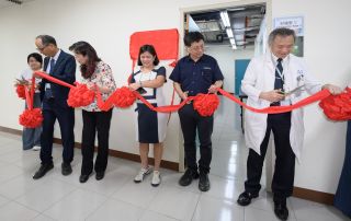 Chancellor Dr. Joane Serrano leads the ribbon-cutting ceremony marking the official opening of the UPOU International USR/VINTA Office at KMU.