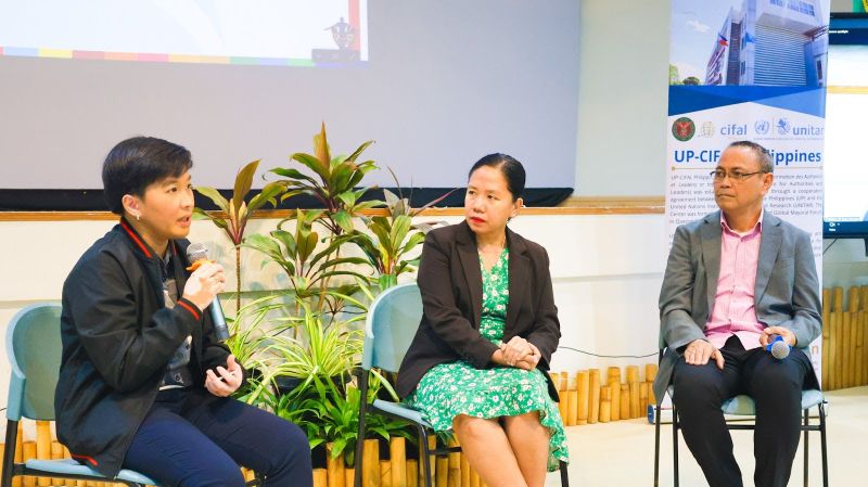 Resource persons during the Question and Answer session. From left- Dr. Vaberlie Mandane-Garcia, Dr. Michelle Palumbarit, and Dr. Nathaniel Bantayan.