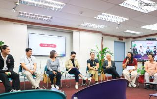 Resource speakers during the open forum. L-R: SK Councillor Francis D. Ajo, Dr. Ricardo Bagarinao, Dean Finaflor Taylan, Asst. Prof. Lloyd Simporios, Asst. Prof. Edmerson Calungsod, Dr. Karl Villegas, Ms. Noreen Alazada, Asst. Prof. Remsce Pasahol