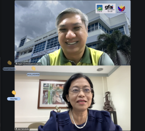 Mr. Angelo Hombrebueno and Dr. Jean A. Saludadez during the online Orientation/Re-orientation on Mandatory Social Benefits