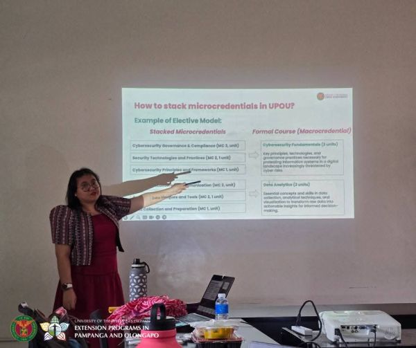 Asst. Prof. Cabanes discusses the key concepts on microcredential courses during the orientation (Photo from UPDEPPO)