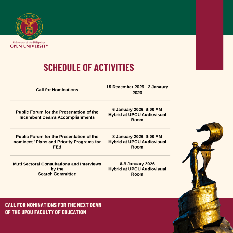 Schedule for Call for Next FED Dean