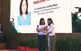 Chancellor Joane Serrano with H.E. Flerida Ann Camille Mayo, Philippine Ambassador to Phnom Penh, Cambodia