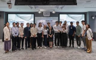 Ms. Darmae Tan (6th from left) at the APRU Tech Policy Hackathon 2025 with teammates and fellow participants.