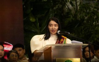 DSWD Assistant Secretary Janet P. Armas, delivers the message as the Commencement Speaker for the 29th UPOU Commencement Exercises.