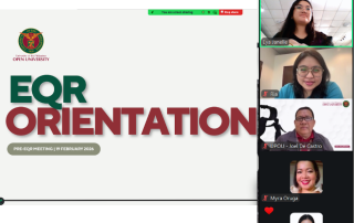 The AA, MENRM, MIH and BES Program Chairs, and the QAO Director, together with the QA Project Staff, attend the Pre-EQA Orientation 2026 via Zoom Meeting.