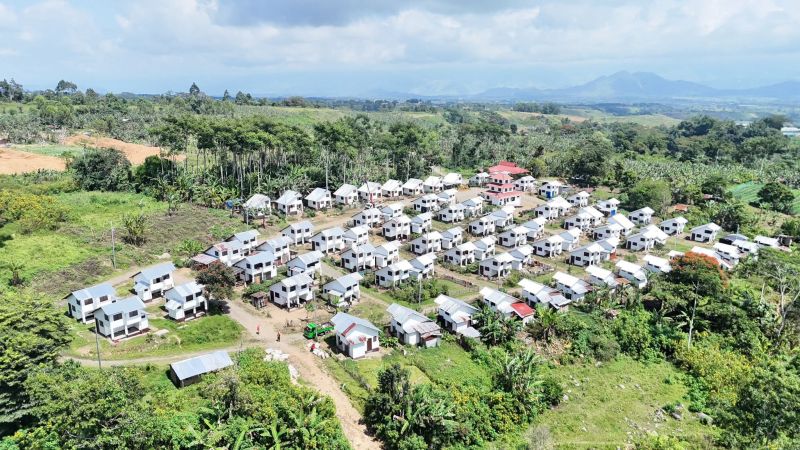 The completed Indigenous Peoples Housing Project within the Daraghuyan Ancestral Domain Community