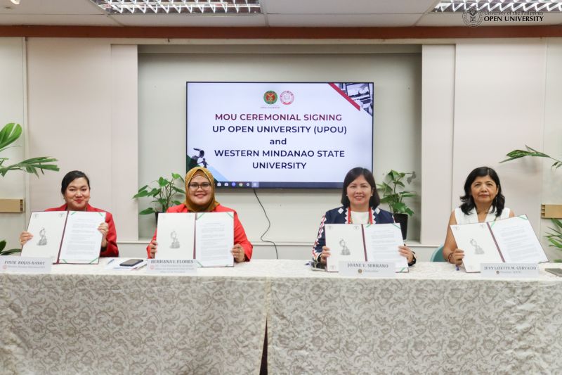 Principal signatories of the Memorandum of Understanding from UPOU and WMSU.