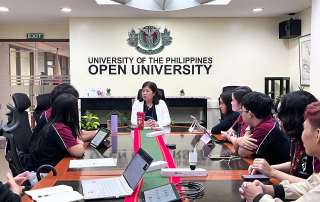 Newly elected officers of UPOU USC and The Cursor during the courtesy call with UPOU Chancellor Joane Serrano