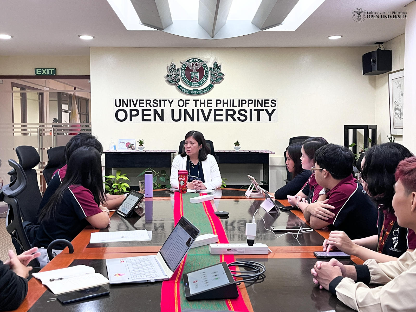 Newly elected officers of UPOU USC and The Cursor during the courtesy call with UPOU Chancellor Joane Serrano