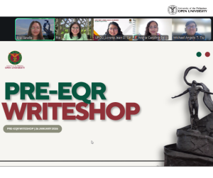 The GCAS SAR Writing Team, and the QAO Director, together with the QA Project Staff, attend the Pre-EQA Writeshop 2026 via Zoom Meeting.