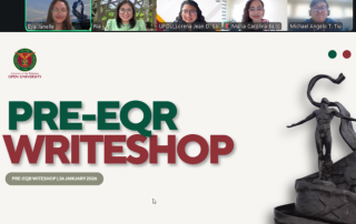 The GCAS SAR Writing Team, and the QAO Director, together with the QA Project Staff, attend the Pre-EQA Writeshop 2026 via Zoom Meeting.