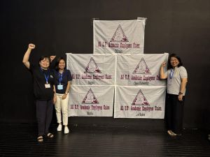 AUPAEU – UPOU Chapter President Dr. Queenie Ridulme (from left) with Board of Directors members Dr. Ruth Rodriguez and Dr. Connie Habito at the 2026 General Assembly.