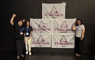 AUPAEU – UPOU Chapter President Dr. Queenie Ridulme (from left) with Board of Directors members Dr. Ruth Rodriguez and Dr. Connie Habito at the 2026 General Assembly.