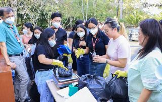 Staff members participated in hands-on waste management activity.