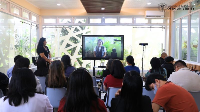 Dr. Joane Serrano, UPOU Chancellor, delivering her opening remarks during the Opening Ceremony of the 4th External Quality Review.