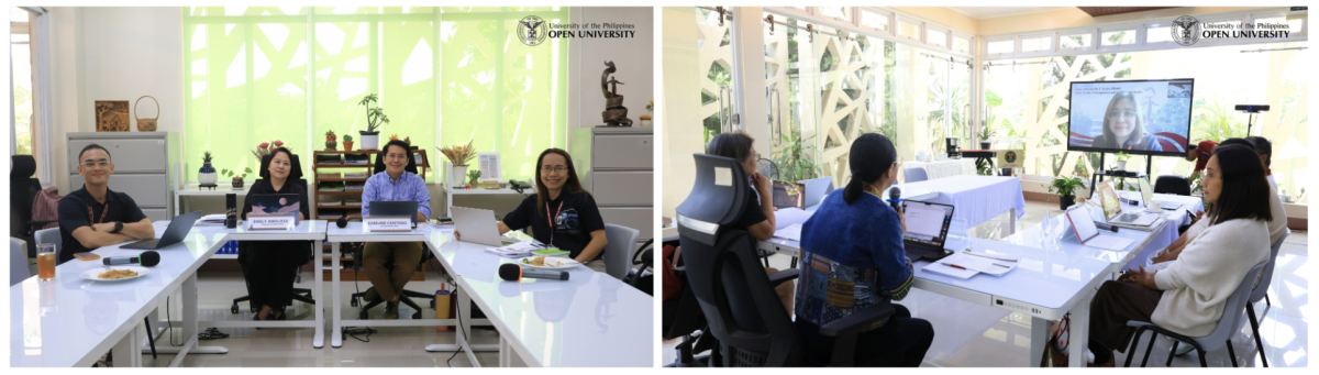 (1) MPM SAR Writing Team and Reviewers during the Program Briefing session; (2) DLVM SAR Writing Team and Reviewers, together with FMDS Dean Finaflor Taylan, joining online during the Program Briefing session.