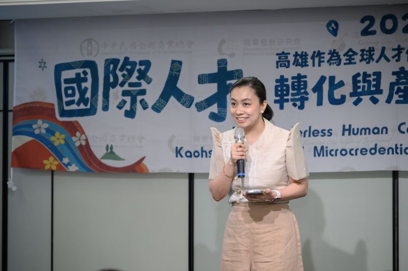 CHED Commissioner Michelle Aguilar-Ong delivers her message