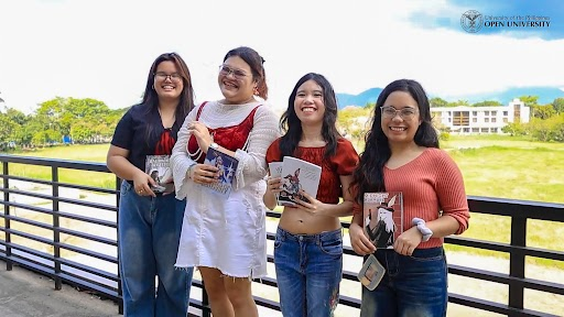 Some of the members of the Kathaang Ugnayan ng Likhain, Talastasan, Obra't Ulat (KULTOU) (L-R): Ann Carleen Gaile Cuevas, Lara Flynn Samson Gonzaga, Bianca Soleil Diangko, Cyril Menea Serrano