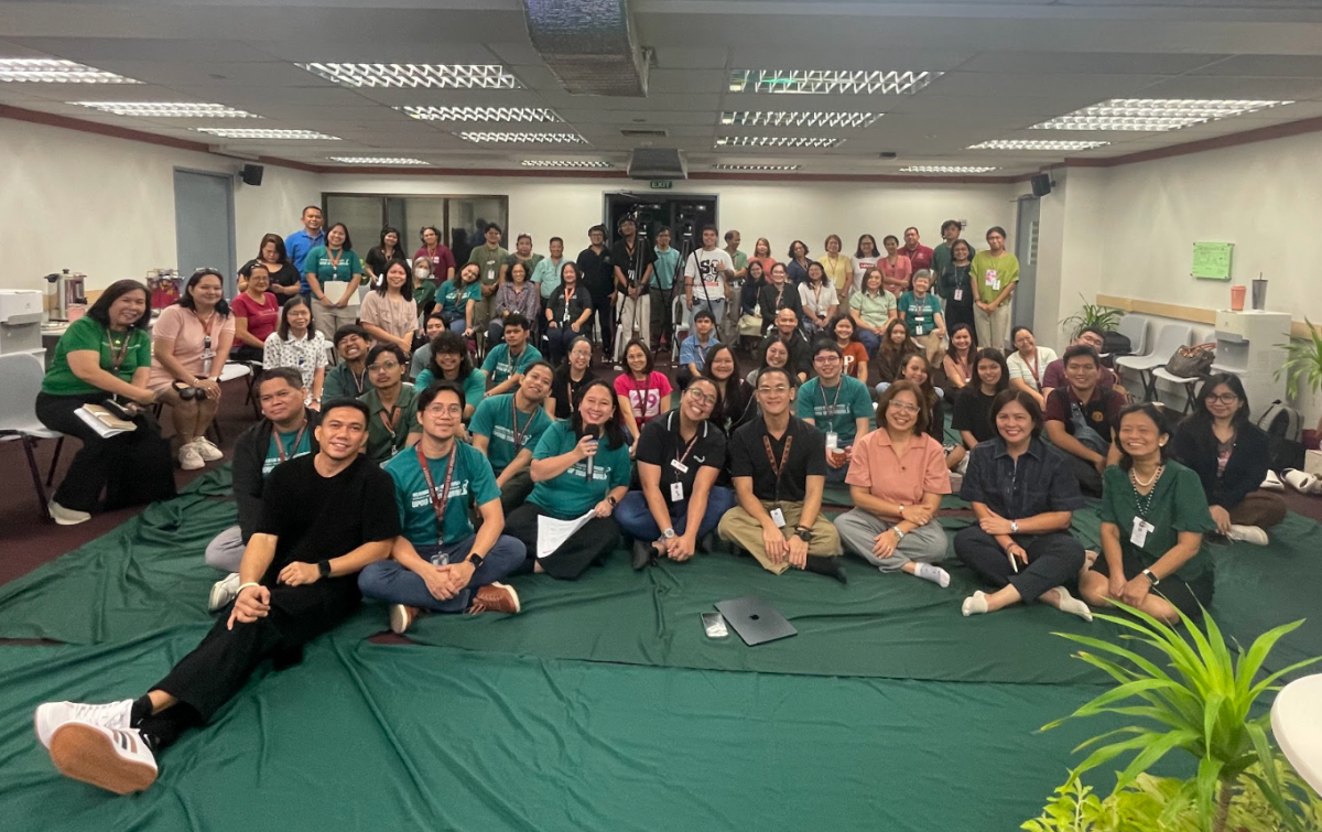 UPOU faculty and staff members at the UPOU Audiovisual room during the launch of Karahayan- Nurturing a Culture of Wellness.